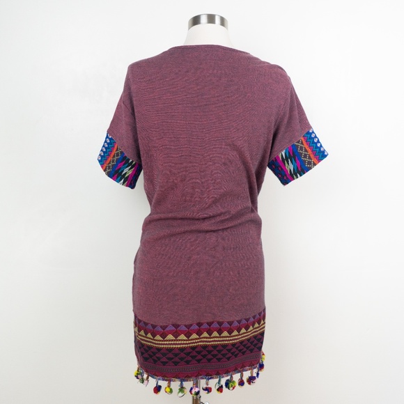 Zara Red Pattern Tunic S Dress - Picture 4 of 8